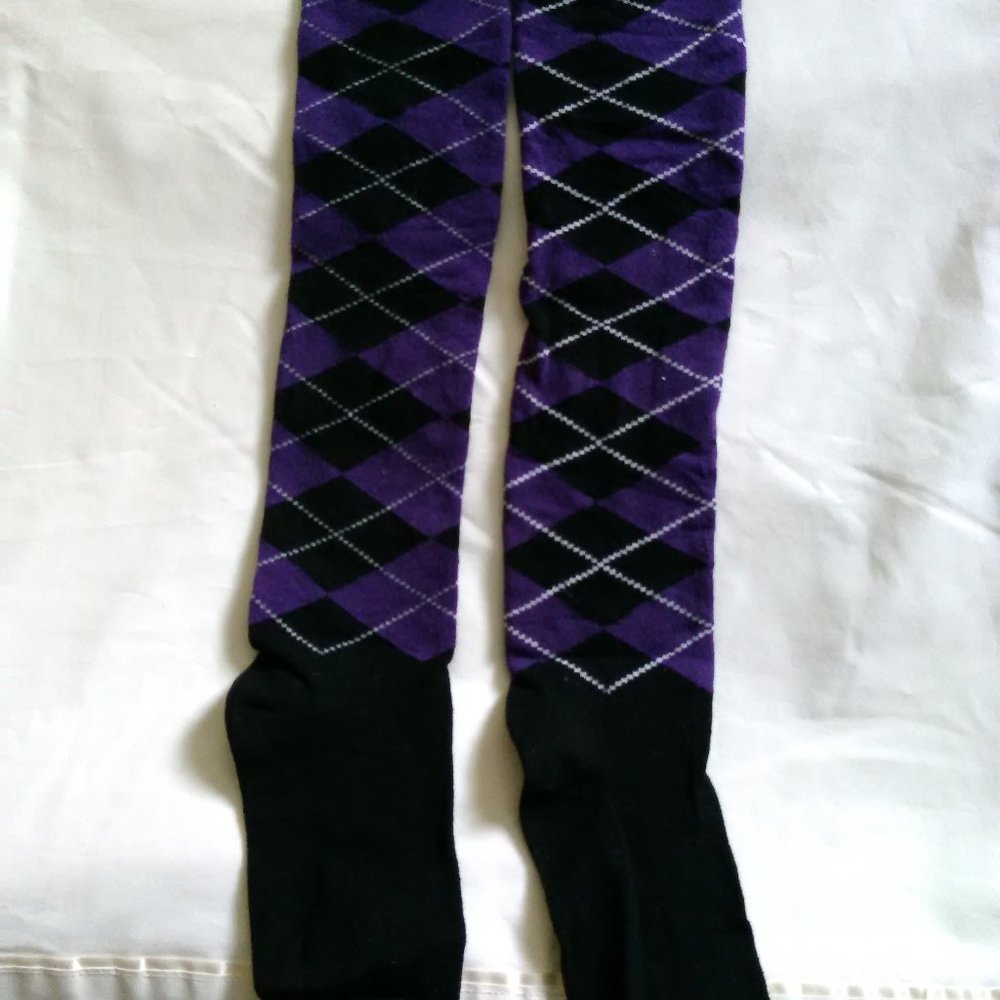 Below the knee argyle socks